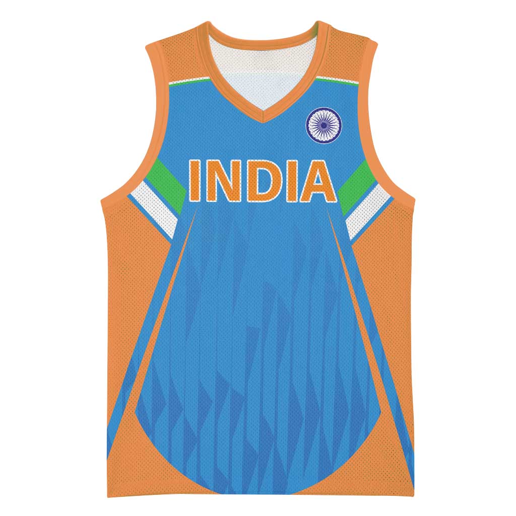 Custom India Cricket Basketball Jersey Let’s Go Champions Men in Blue