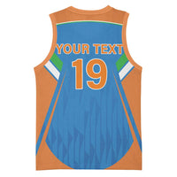 Custom India Cricket Basketball Jersey Let’s Go Champions Men in Blue