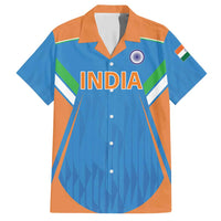 Custom India Cricket Hawaiian Shirt Let’s Go Champions Men in Blue