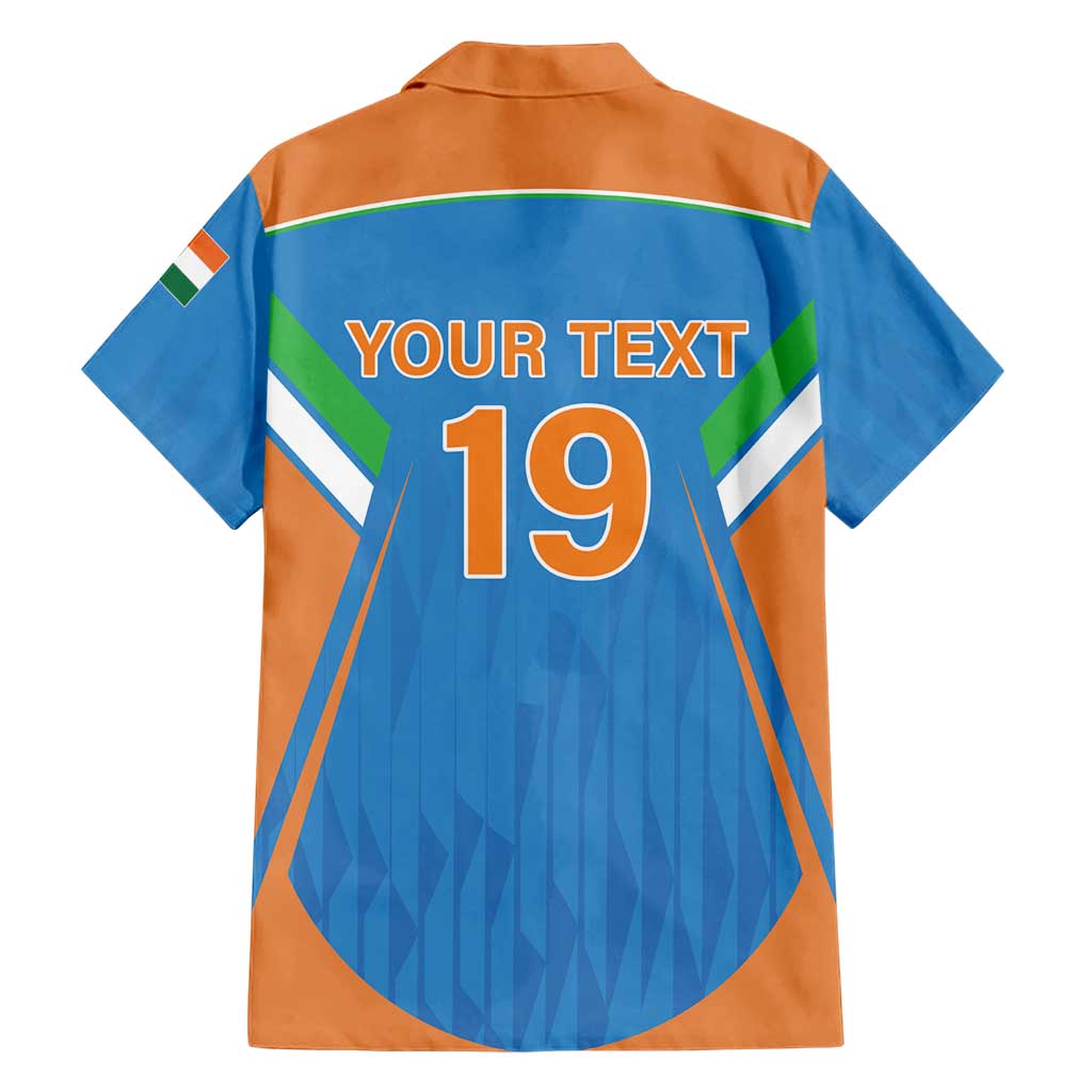 Custom India Cricket Hawaiian Shirt Let’s Go Champions Men in Blue