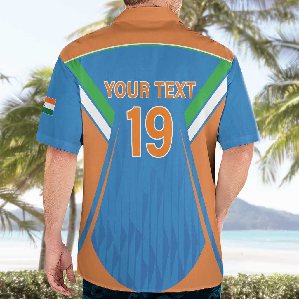 Custom India Cricket Hawaiian Shirt Let’s Go Champions Men in Blue