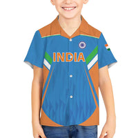Custom India Cricket Hawaiian Shirt Let’s Go Champions Men in Blue