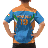 Custom India Cricket Hawaiian Shirt Let’s Go Champions Men in Blue