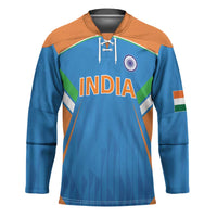 Custom India Cricket Hockey Jersey Let’s Go Champions Men in Blue