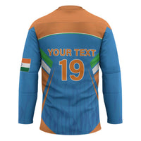 Custom India Cricket Hockey Jersey Let’s Go Champions Men in Blue