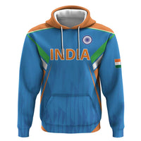 Custom India Cricket Hoodie Let’s Go Champions Men in Blue