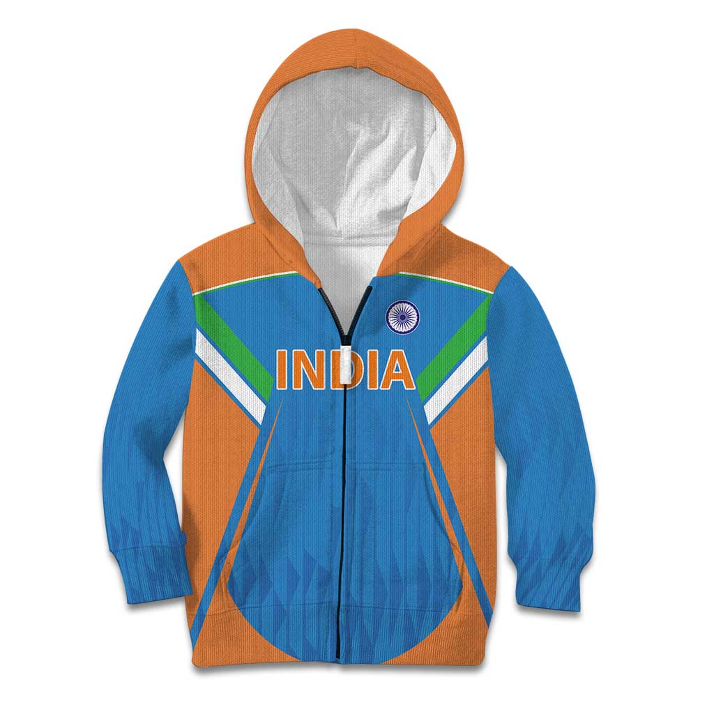 Custom India Cricket Kid Hoodie Let’s Go Champions Men in Blue
