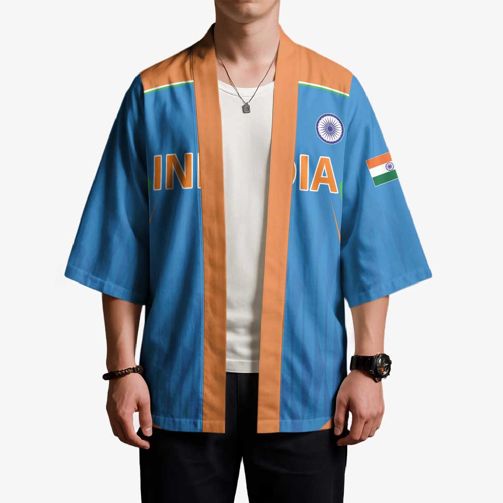 Custom India Cricket Kimono Let’s Go Champions Men in Blue