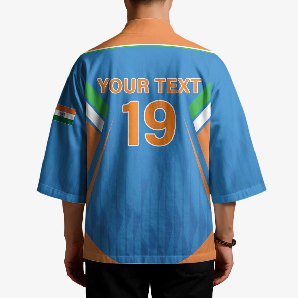 Custom India Cricket Kimono Let’s Go Champions Men in Blue