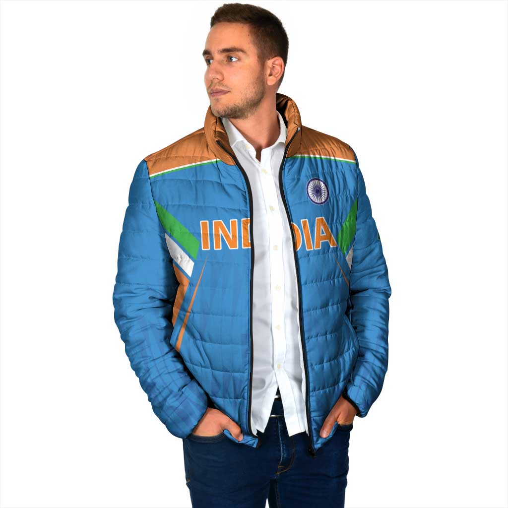 Custom India Cricket Padded Jacket Let’s Go Champions Men in Blue