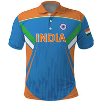 Custom India Cricket Polo Shirt Let’s Go Champions Men in Blue