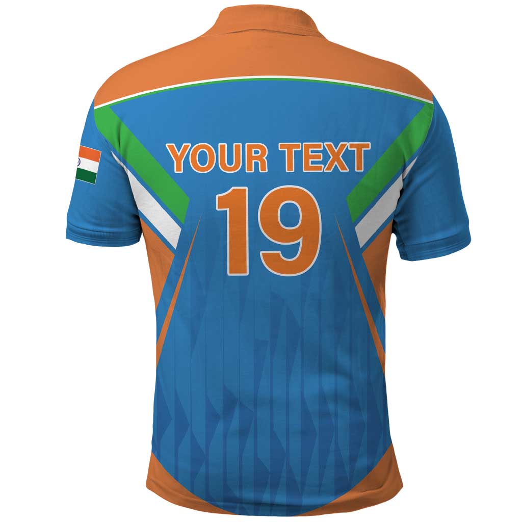 Custom India Cricket Polo Shirt Let’s Go Champions Men in Blue
