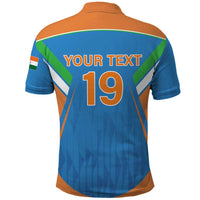 Custom India Cricket Polo Shirt Let’s Go Champions Men in Blue
