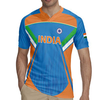 Custom India Cricket Rugby Jersey Let’s Go Champions Men in Blue