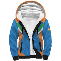 Custom India Cricket Sherpa Hoodie Let’s Go Champions Men in Blue