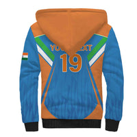 Custom India Cricket Sherpa Hoodie Let’s Go Champions Men in Blue