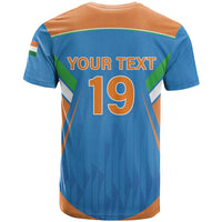 Custom India Cricket T Shirt Let’s Go Champions Men in Blue
