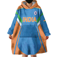 Custom India Cricket Wearable Blanket Hoodie Let’s Go Champions Men in Blue