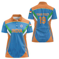 Custom India Cricket Women Polo Shirt Let’s Go Champions Men in Blue