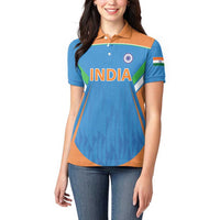 Custom India Cricket Women Polo Shirt Let’s Go Champions Men in Blue