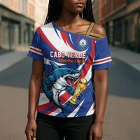 Custom World Football 2026 Cabo Verde Cross Shoulder Shirt Blue Shark Champions Trophy