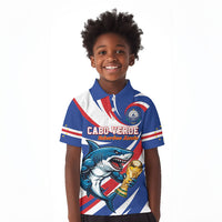 Custom World Football 2026 Cabo Verde Kid Polo Shirt Blue Shark Champions Trophy