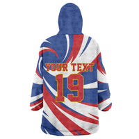 Custom World Football 2026 Cabo Verde Kid Wearable Blanket Hoodie Blue Shark Champions Trophy