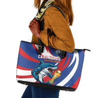World Football 2026 Cabo Verde Leather Tote Bag Blue Shark Champions Trophy