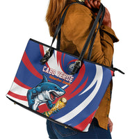 World Football 2026 Cabo Verde Leather Tote Bag Blue Shark Champions Trophy
