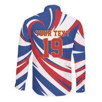 Custom World Football 2026 Cabo Verde Long Sleeve Button Shirt Blue Shark Champions Trophy