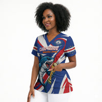 Custom World Football 2026 Cabo Verde Scrub Top Blue Shark Champions Trophy
