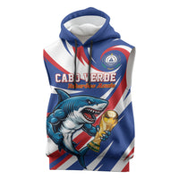 Custom World Football 2026 Cabo Verde Sleeveless Hoodie Blue Shark Champions Trophy