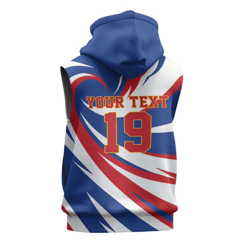 Custom World Football 2026 Cabo Verde Sleeveless Hoodie Blue Shark Champions Trophy