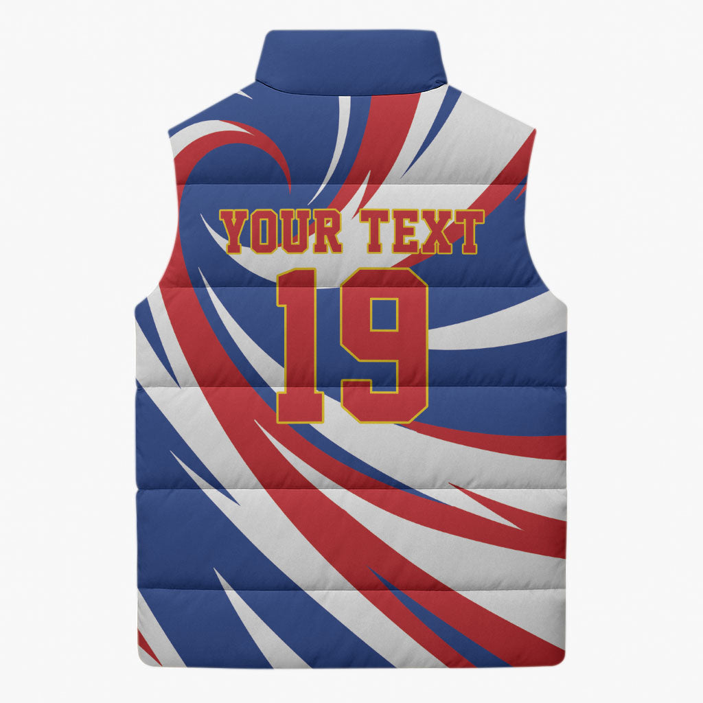 Custom World Football 2026 Cabo Verde Sleeveless Puffer Jacket Blue Shark Champions Trophy