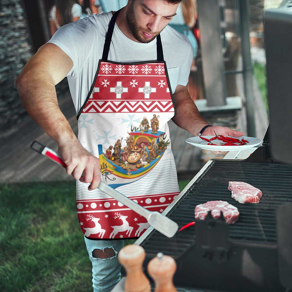 Malta Christmas Apron Presepju Nativity Scene on Luzzu Boat - Wonder Print Shop