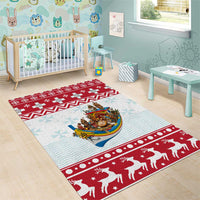 Malta Christmas Area Rug Presepju Nativity Scene on Luzzu Boat - Wonder Print Shop