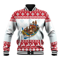 Malta Christmas Baseball Jacket Presepju Nativity Scene on Luzzu Boat - Wonder Print Shop