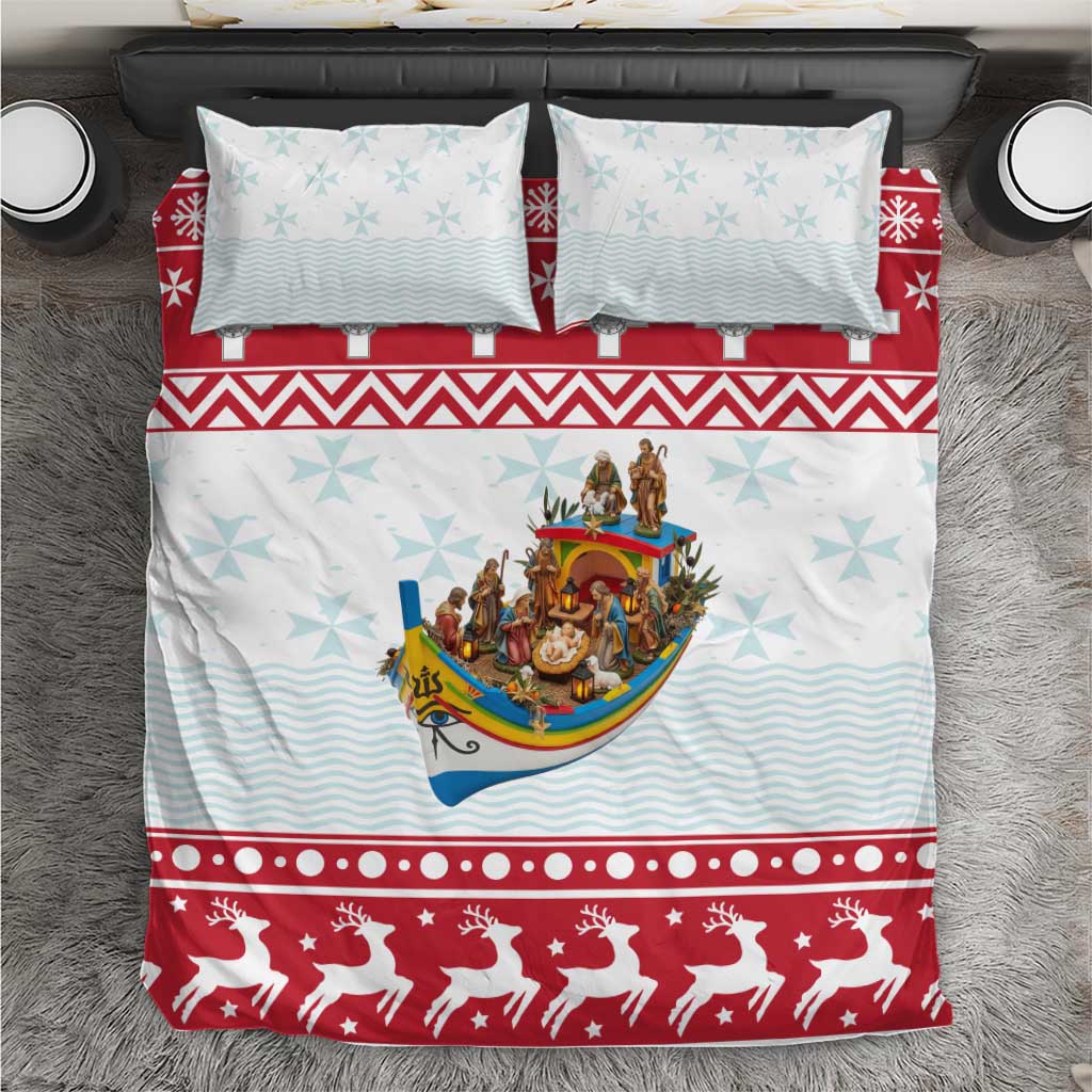 Malta Christmas Bedding Set Presepju Nativity Scene on Luzzu Boat - Wonder Print Shop