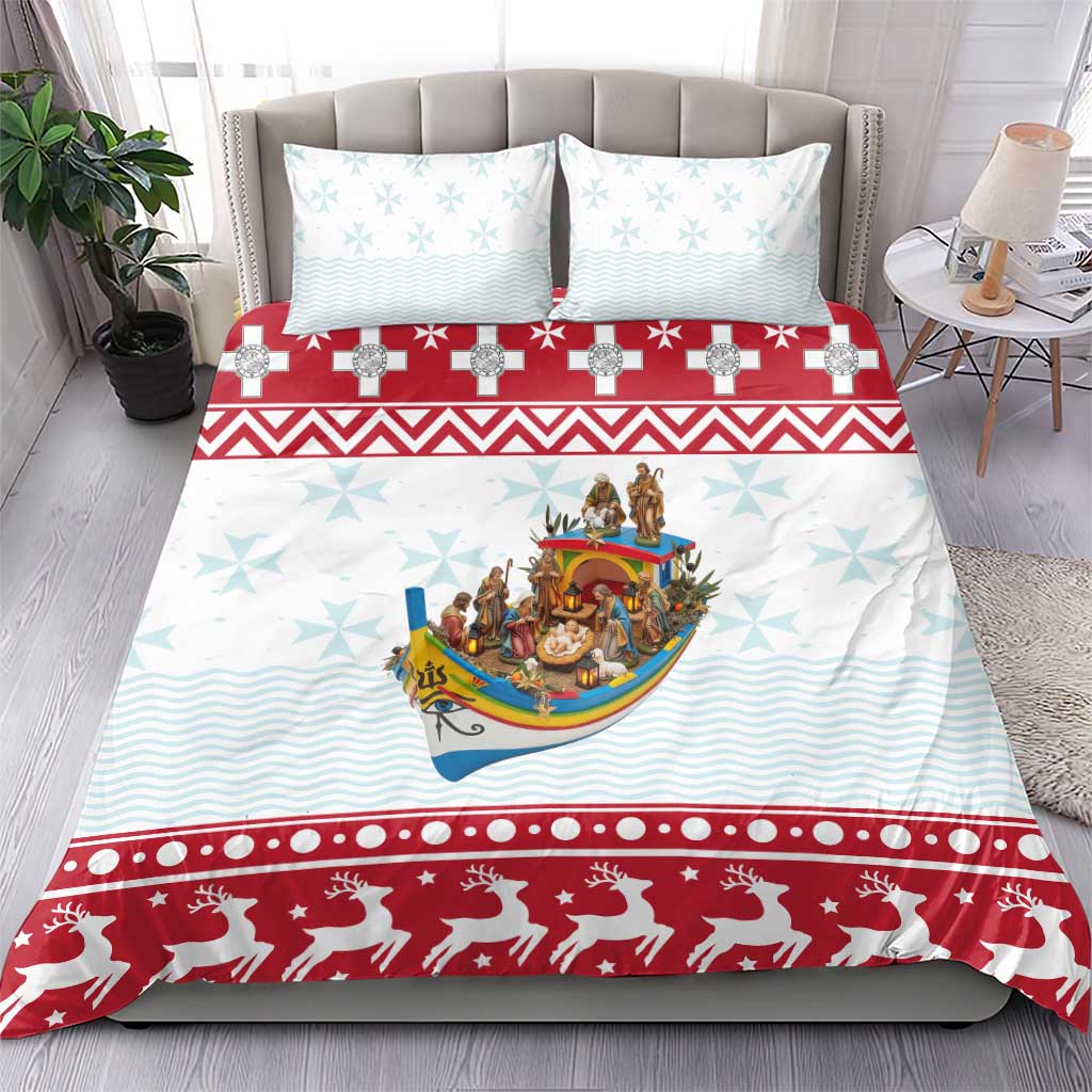 Malta Christmas Bedding Set Presepju Nativity Scene on Luzzu Boat - Wonder Print Shop