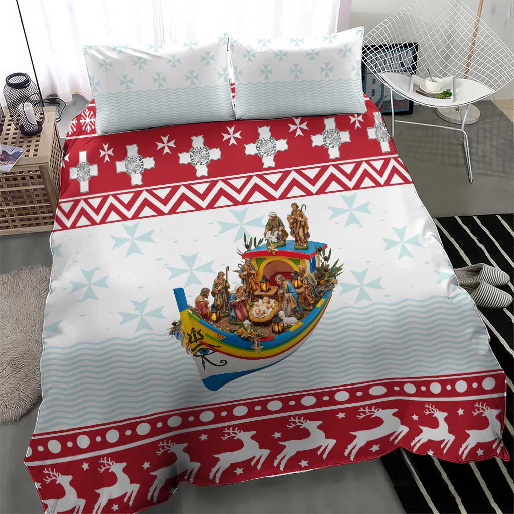 Malta Christmas Bedding Set Presepju Nativity Scene on Luzzu Boat - Wonder Print Shop