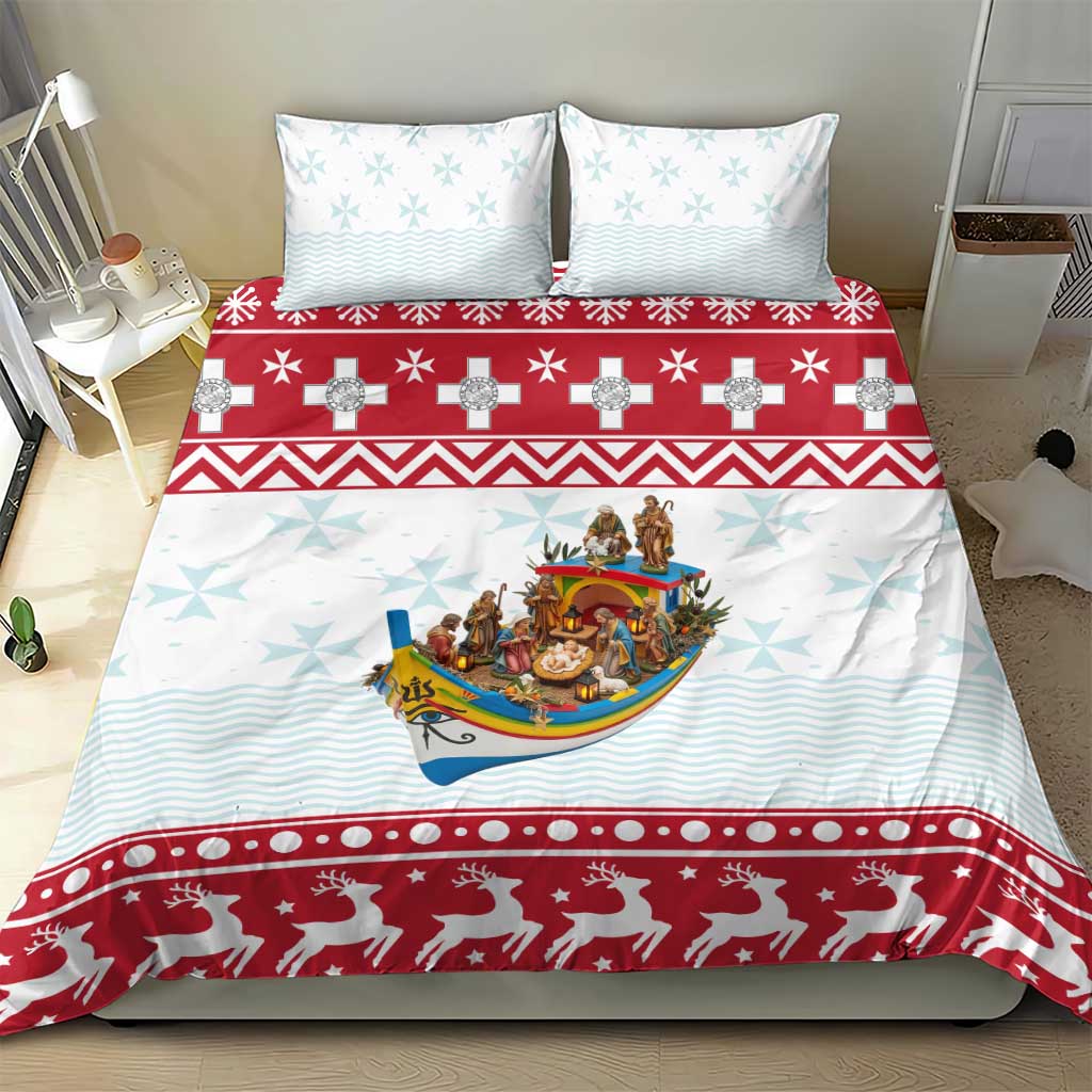 Malta Christmas Bedding Set Presepju Nativity Scene on Luzzu Boat - Wonder Print Shop
