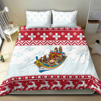 Malta Christmas Bedding Set Presepju Nativity Scene on Luzzu Boat - Wonder Print Shop