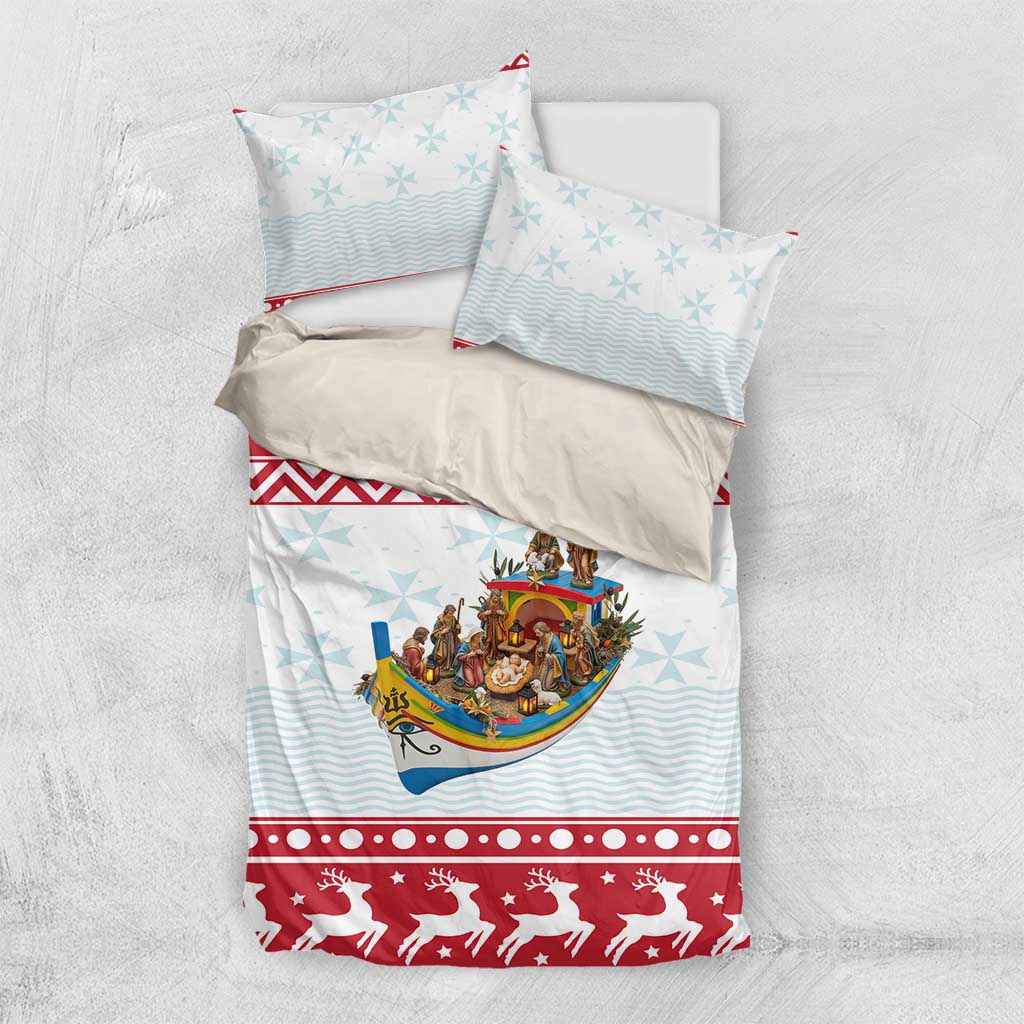 Malta Christmas Bedding Set Presepju Nativity Scene on Luzzu Boat - Wonder Print Shop