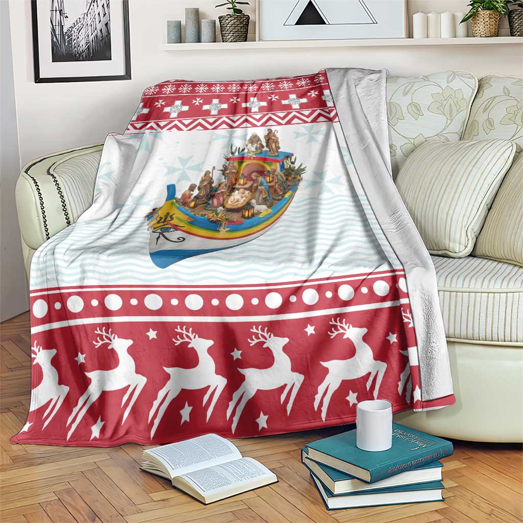 Malta Christmas Blanket Presepju Nativity Scene on Luzzu Boat - Wonder Print Shop