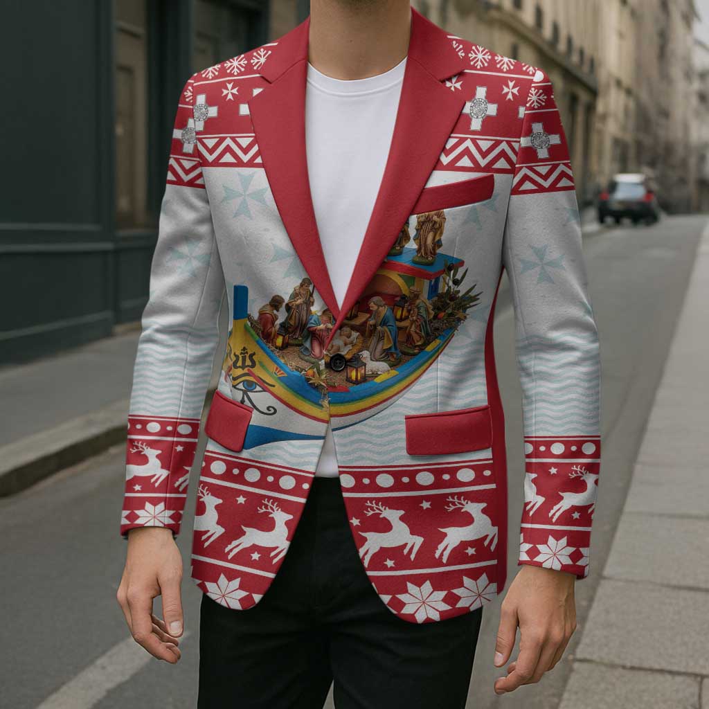 Malta Christmas Blazer Presepju Nativity Scene on Luzzu Boat - Wonder Print Shop