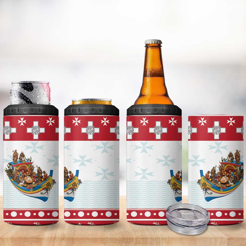 Malta Christmas 4 in 1 Can Cooler Tumbler Presepju Nativity Scene on Luzzu Boat - Wonder Print Shop