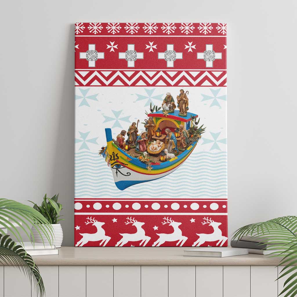 Malta Christmas Canvas Wall Art Presepju Nativity Scene on Luzzu Boat - Wonder Print Shop