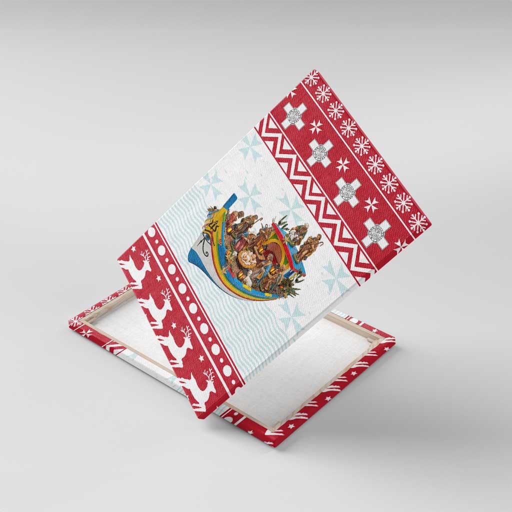 Malta Christmas Canvas Wall Art Presepju Nativity Scene on Luzzu Boat - Wonder Print Shop