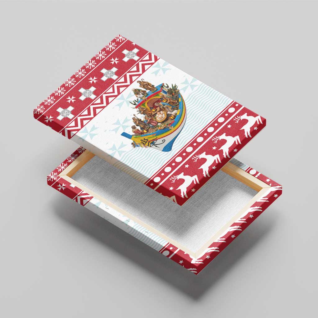 Malta Christmas Canvas Wall Art Presepju Nativity Scene on Luzzu Boat - Wonder Print Shop