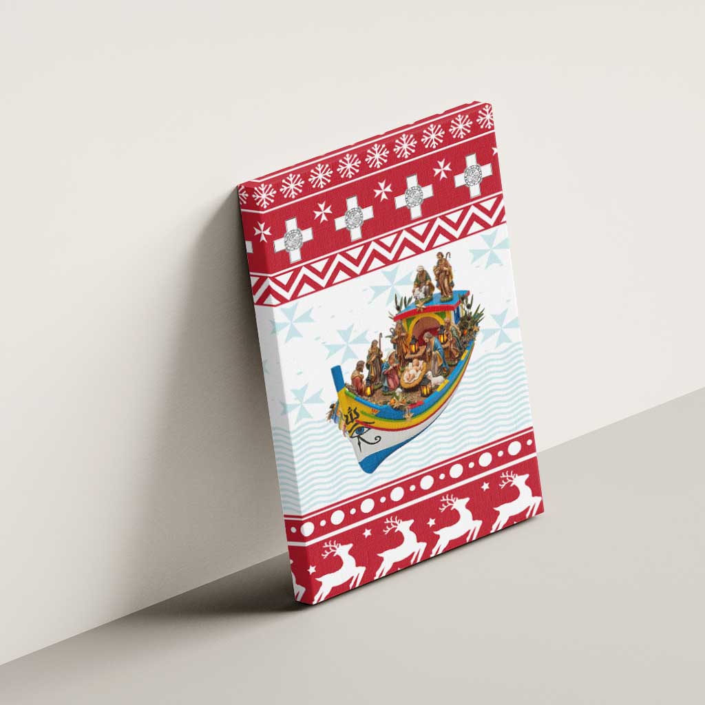 Malta Christmas Canvas Wall Art Presepju Nativity Scene on Luzzu Boat - Wonder Print Shop